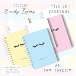 Trio de Cadernos a5 - Candy Lovers - Cílios - Colors