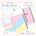 Trio de Cadernos a5 - Candy Lovers - Ondinhas - Colors