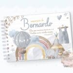 Livro de Mesversário - Brinquedos Boho Azul - Coleção 2.2