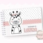 Livro de Mesversário - Girafa Escandinavo Rosa - Coleção 2.2