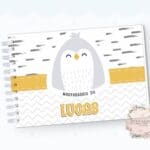 Livro de Mesversário - Pinguim Escandinavo Laranja - Coleção 2.2