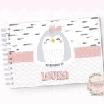 Livro de Mesversário - Pinguim Escandinavo Rosa - Coleção 2.2