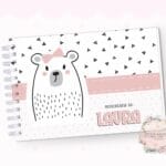 Livro de Mesversário - Ursinha Escandinavo Rosa - Coleção 2.2