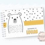 Livro de Mesversário - Ursinho Escandinavo Laranja - Coleção 2.2