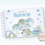 Livro de Mesversário - Elefantinho Baby Azul - Coleção 2.2