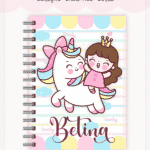 Caderno Cute - Unicórnio e Princesinha