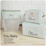 Trio Necessaires Baby - Alfabeto Neutro Verde