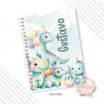 Caderno A5 - Dino Party - Menino - Coleção 2.4