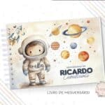 Livro de Mesversário - Astronauta Watercolor Menino - Coleção 2.4
