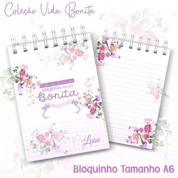 Bloquinho Decorado A6 - Coleção Vida Bonita - Capa 01 - Imagem 1