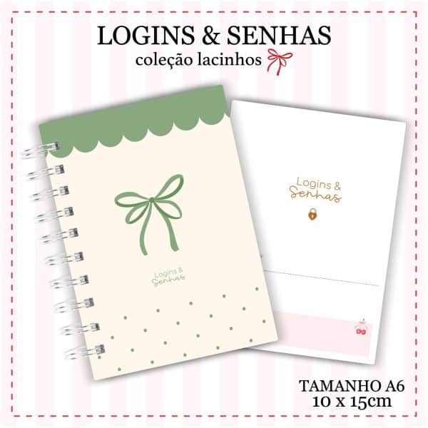 Caderninho de Logins e Senhas - Coleção Lacinhos - Capa 02 - Imagem 1