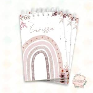 Mini Bloquinho - Arco Íris Aquarela Boho - Coleção 2025