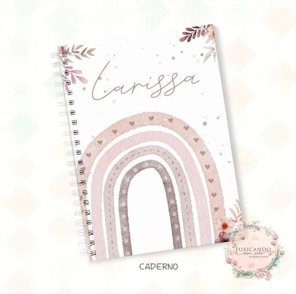Caderno - Arco Íris Aquarela Boho - Coleção 2025 - Imagem 1