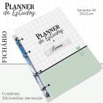 Fichário / Planner de Estudos Verde
