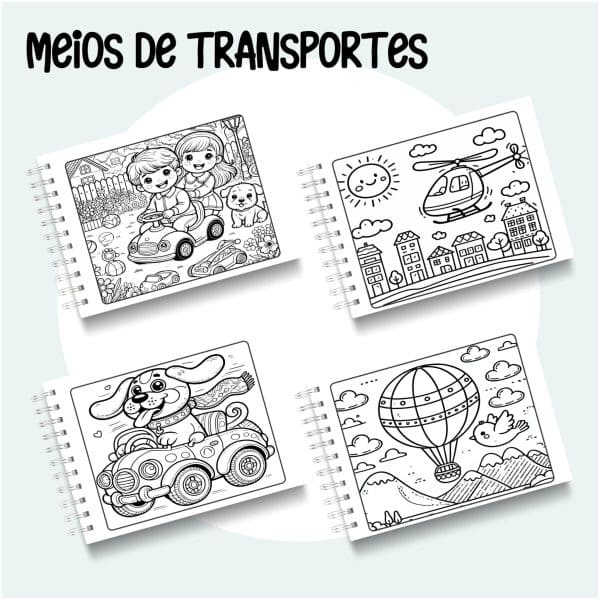Livro de Colorir Meios de transporte - Imagem 3