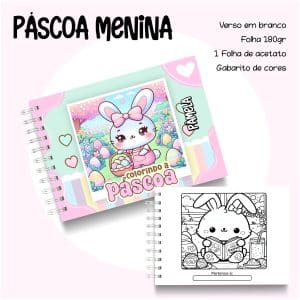 Livro de Colorir Páscoa Menina