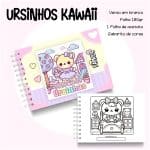 Livro de Colorir Ursinhos Kawaii