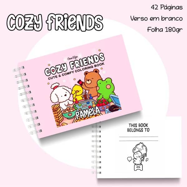Livro de Colorir Cozy Friends - Imagem 1
