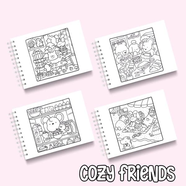 Livro de Colorir Cozy Friends - Imagem 3