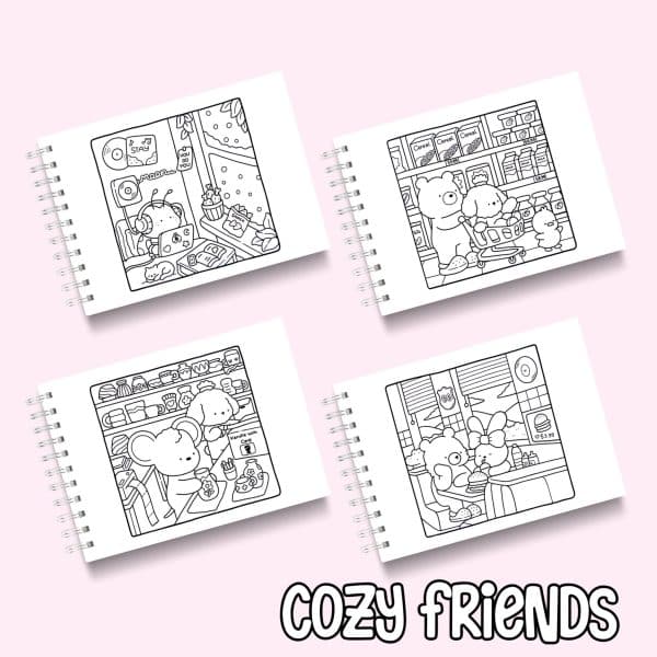 Livro de Colorir Cozy Friends - Imagem 4