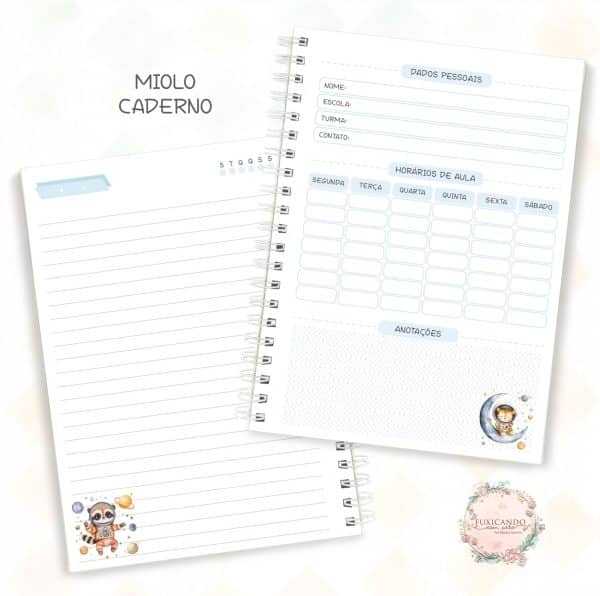 Caderno A5 - Safari Astronauta Menino - Coleção 2025 - Imagem 2