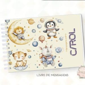Caderno de Mensagens - Safari Astronauta Menina - Coleção 2025