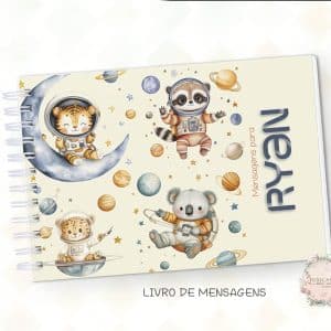 Caderno de Mensagens - Safari Astronauta Menino - Coleção 2025