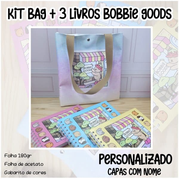 KIT Bag + 3 Livros de colorir Bobbie Goods - PERSONALIZADO - Imagem 1