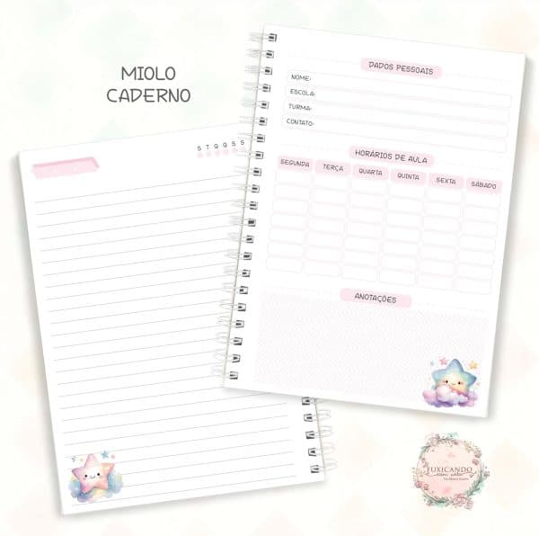 Caderno A5 - Estrelinha Menina - Coleção 2025 - Imagem 2