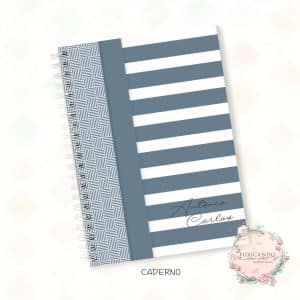 Caderno Infantil - Neutro Geométrico Azul Escuro - Coleção 2025