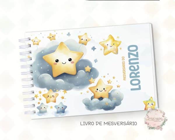 Livro de Mesversário - Estrelinha Menino - Coleção 2025 - Imagem 1