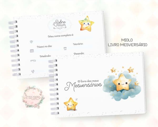 Livro de Mesversário - Estrelinha Menino - Coleção 2025 - Imagem 2