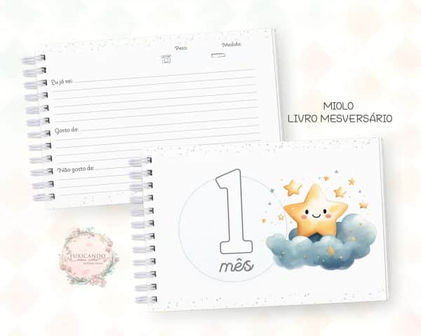 Livro de Mesversário - Estrelinha Menino - Coleção 2025 - Imagem 3