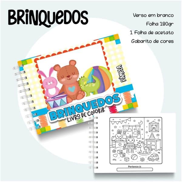 Livro de Colorir Brinquedos - Imagem 1