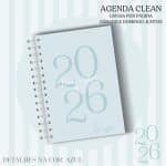 Agenda Clean - 2026 - Azul - Capa original