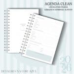 Agenda Clean - 2026 - Azul - escolha a sua capa - Imagem 2