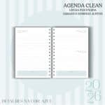 Agenda Clean - 2026 - Azul - escolha a sua capa
