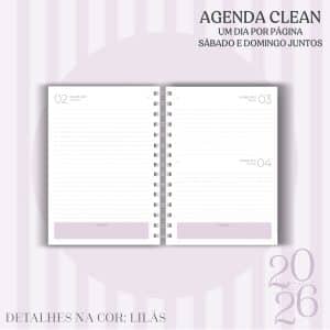 Agenda Clean - 2026 - Lilás - escolha a sua capa