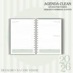 Agenda Clean - 2026 - Verde - escolha a sua capa