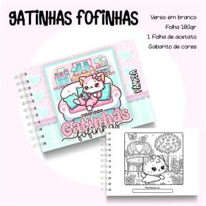 Livro de Colorir Gatinhas Fofinhas