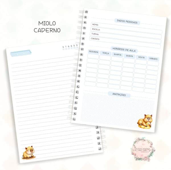 Caderno - Capivara Menino - Mod 02 - Coleção 2025 - Imagem 2