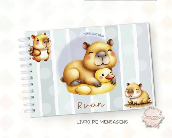 Caderno de Mensagens - Capivara Menino - Mod 01 - Coleção 2025 - Imagem 1