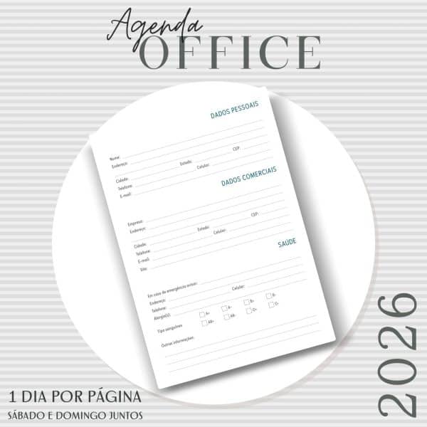 Agenda Office Diária 2026 - Capas do Mostruários - Imagem 2