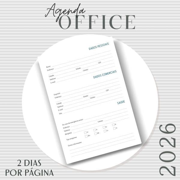 Agenda Office Dois dias por página - 2026 - Capas do Mostruários - Imagem 2