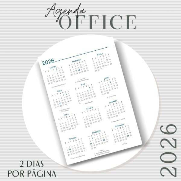 Agenda Office Dois dias por página - 2026 - Capas do Mostruários - Imagem 3
