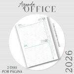 Agenda Office Dois dias por página - 2026 - Capas do Mostruários