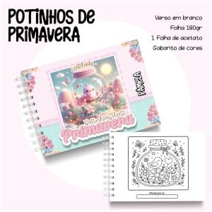 Livro de Colorir Potinhos de Primavera