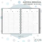 Agenda visão semanal A5 (15x21cm) - Azul - 2026