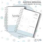 Agenda visão semanal A5 (15x21cm) - Azul - 2026 - Imagem 3