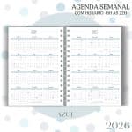 Agenda visão semanal A5 (15x21cm) - Azul - 2026 - Imagem 4